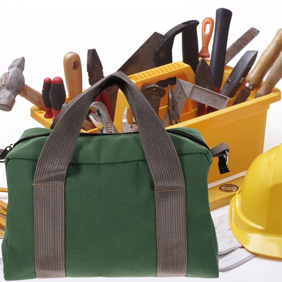 FOMIYES Canvas Tool Storage Bag Green Lightweight and Large Capacity for Outdoor and Workshop Use