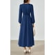 thumbnail image 2 of Vestido largo PRETTYGARDEN 2025 primavera manga larga con cuello en V para mujer, 2 of 8