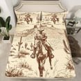 thumbnail image 2 of Castle Fairy Kids Teens Adults Vintage Cowboys Full Size Sheets 4-Piece,Western Theme Vintage Aesthetic Breathable Bed Sheets,Desert Cactus Lightweight Sheet Sets,Luxury Bedroom Decor, 2 of 7