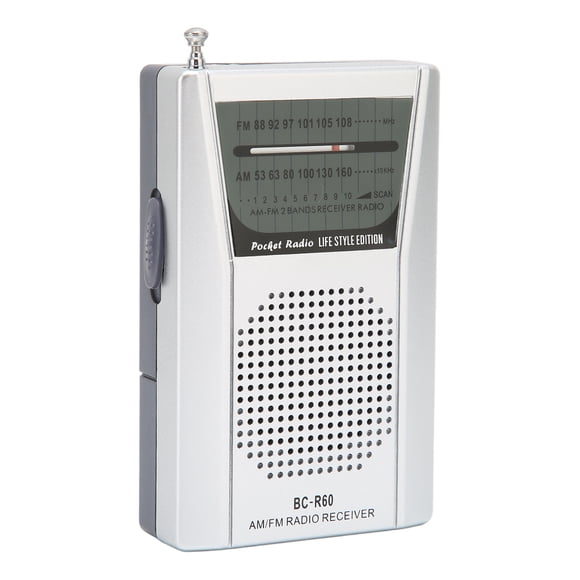 Radio portátil AM FM con transistores, altavoz de 5 W, radio de bolsillo a batería para viajes, emergencias y hogar