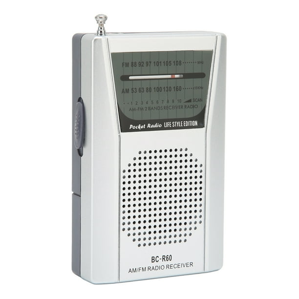 Radio Portátil Radio de Bolsillo Portátil AM FM Funciona con Pilas 2AA con Recepción de Largo Alcance para Uso en Interiores Exteriores y Emergencias