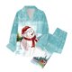 thumbnail image 1 of Gibobby camisones de mujer Conjunto de pantalones festivos de manga larga con copa de y árbol de Papá Noel con estampado completo de solapa navideña para mujer (Aqua, XL), 1 of 3