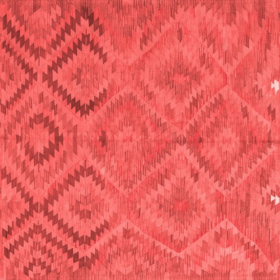Ahgly Company Indoor Square Southwestern Red Country Area Rugs, 4' Square