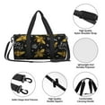 thumbnail image 5 of Rocae Hohey Bee Golden Embroidery Print Round Travel Duffel Bag and Fitness Bag, Women's Waterproof Weekend Tote, Men's Travel and Fitness Essentials, 5 of 8