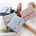 thumbnail image 4 of Women Trifold Short Wallet Leather Coin Purse Card Holder with Tree Leaf Pendant, 4 of 8