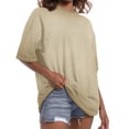 thumbnail image 3 of MOSHU Oversized T Shirts for Women Short Sleeve Vintage Print Cotton Tees Washed Shirts Casual Baggy Womens Tops, 3 of 8