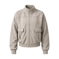 thumbnail image 3 of Aezemi Women Full Zip Oversized Sweatshirt with Cargo Pockets Mock Neck Zip up Fashion Loose Fit Fall Winter Outerwear Coat Casual Trendy Long Sleeve No Hood Sweatshirt for Women XXL, 3 of 6