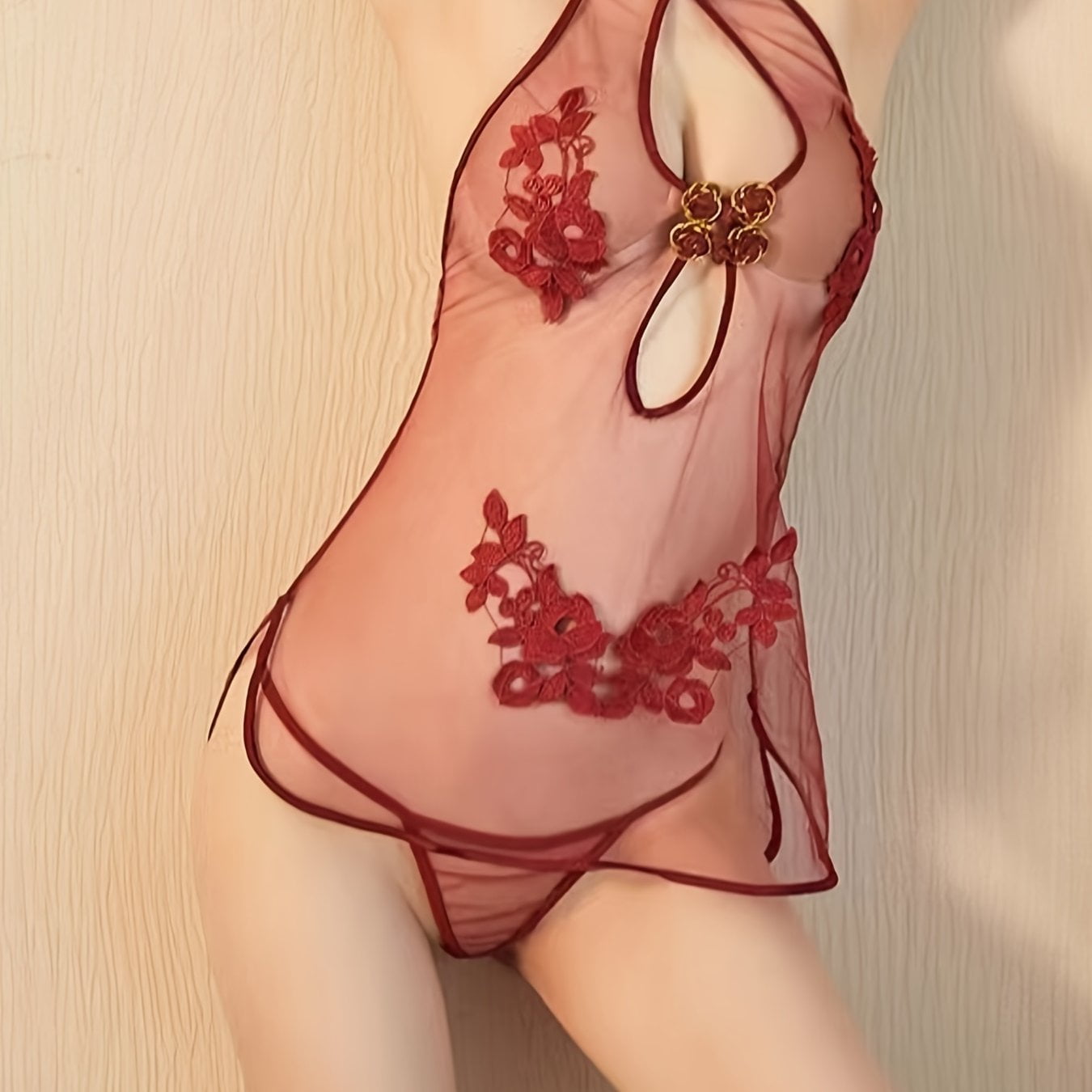 Sexy Cheongsam Cosplay Lingerie Costume, Uniform Temptation Button See  Through Mini Dress With Thong, Women's Sexy Lingerie & Underwear -  Walmart.ca