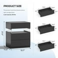 thumbnail image 2 of Night Stand Set 2 Black LED Nightstands for Bedroom Set of 2 Modern Bedside Table with 3 Drawers End Side Table, 2 of 16