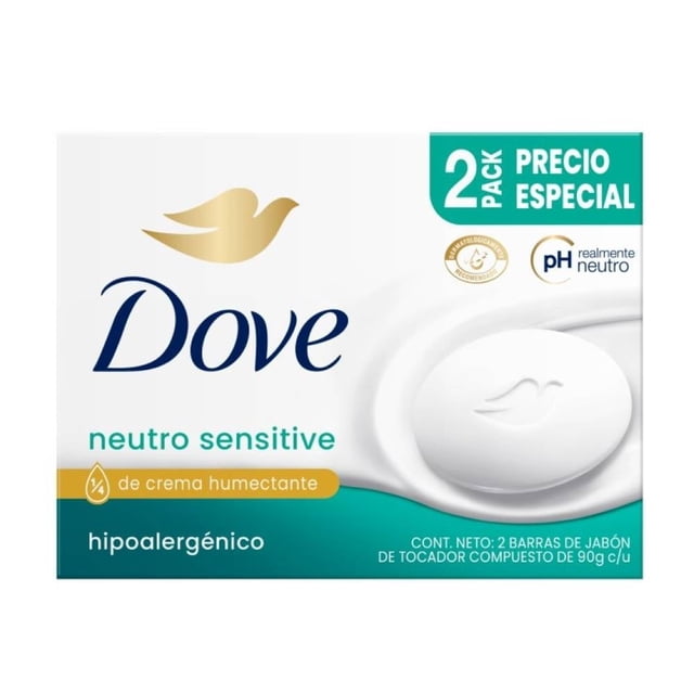 Jabón de tocador Dove Sensitive neutro 2 x 90 g c/u
