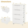 thumbnail image 3 of Costway 2 PCS 5-Drawer Plastic Rolling Storage Cart with 4 Universal Wheels Dresser Cabinet, 3 of 9