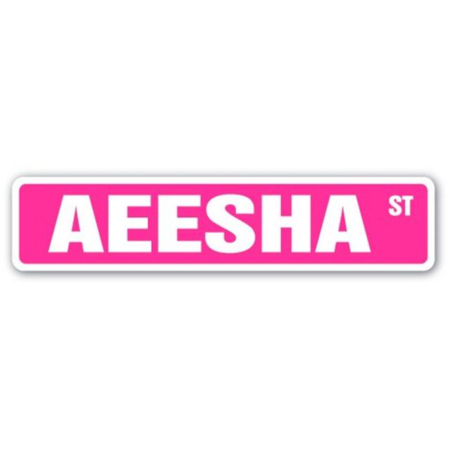 SignMission SS-AEESHA 4 x 18 Po. Panneau de Rue pour Chambre d'Enfants - Aeesha