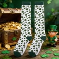 thumbnail image 4 of Decoraciones para el Día de San Patricio, Accesorios para el Día de San Patricio, Regalos para el Día de San Patricio, Calcetines de algodón a media pantorrilla con rayas verdes para el Día de San Pat, 4 of 6