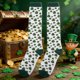 thumbnail image 4 of Uuiauoio 1 Pairs St.Patrick's Day Socks Shamrock-Clover-Stripe-Socks Irish-Green-Costume-Socks for St.Patrick's Day Mardi Gras, 4 of 6