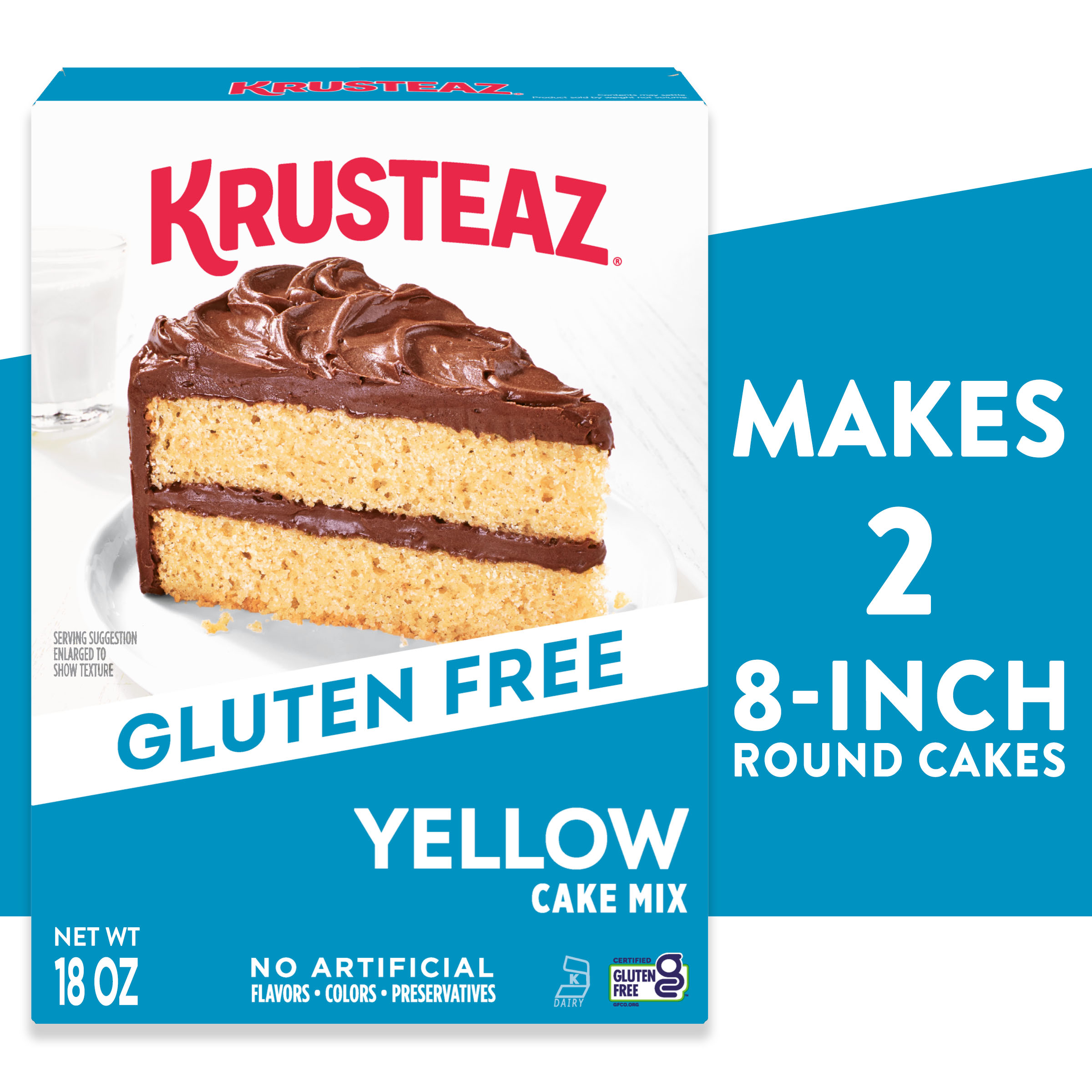 (3 pack) Krusteaz Gluten Free Yellow Cake Mix, 18 oz