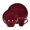 thumbnail image 1 of World Gifts Stoneware Scroll Dinnerware Set - Merlot, 16 Piece, 1 of 1