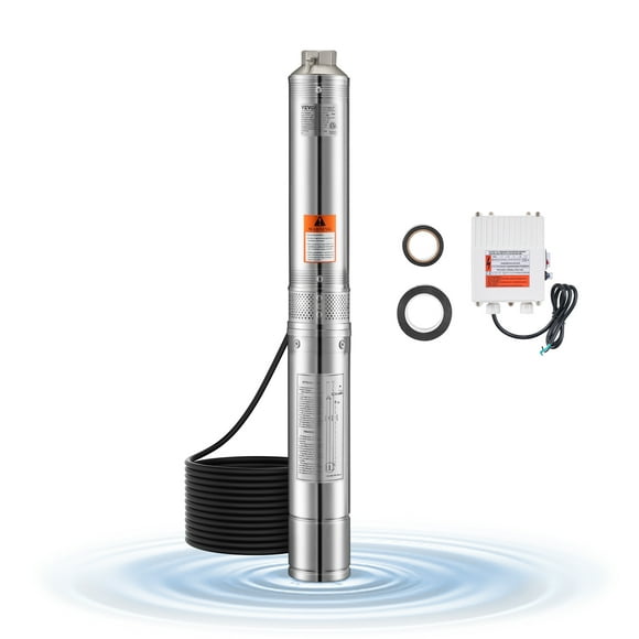 VEVOR 1HP Deep Well Submersible Pump Stainless Steel Pump 230V 31.7 GPM 207 ft