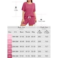 thumbnail image 3 of SHOWMALL Women's Plus Size Matching Sets Trendy Summer Co-ords Short Sleeve Shirt and Shorts Purple Red 4X, 3 of 7