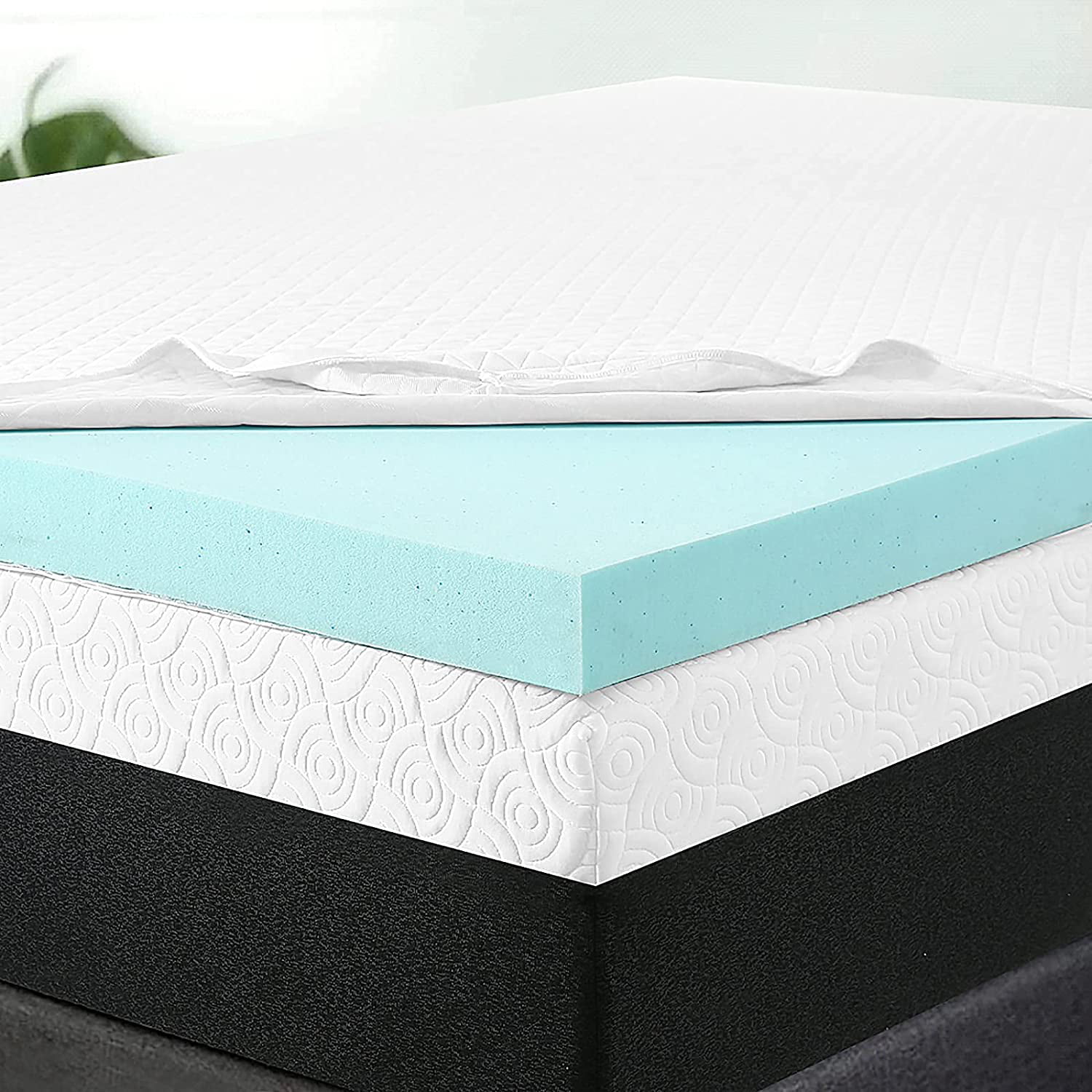 Full Size Orthopedic Foam Mattress Firm Bed Topper Gel Pad 3 Inch Cover 
