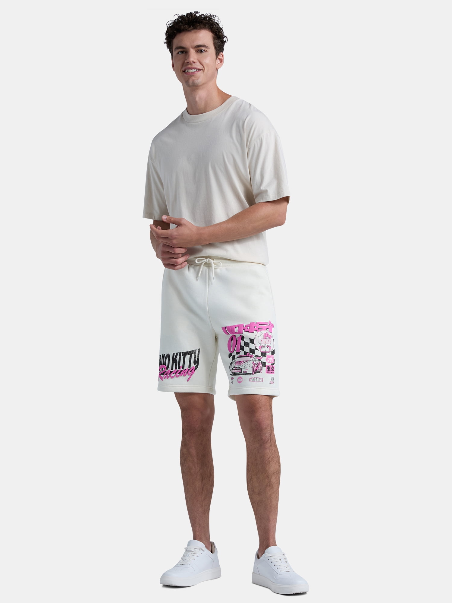 Hello Kitty Men's & Big Men's Graphic  Jogger Shorts, 8.5" Inseam, Sizes XS-3XL