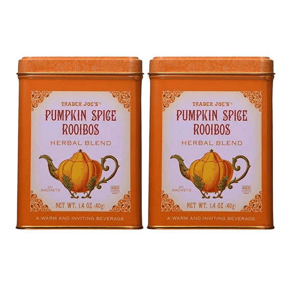 Pumpkin Spice Rooibos Herbal Blend Beverage – 20 Sachets (Pack of 2, Total 40 Sachets)