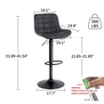 thumbnail image 4 of YOUNIKE Bar Stools with Soft Cushion Set of 2 Adjustable Swivel Bar Chairs Counter Stools,Square Grid Black, 4 of 10