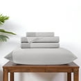 thumbnail image 5 of Modern Threads 4-Piece Crochet Lace Hem Dove Gray Microfiber Bed Sheet Set, King, 5 of 17