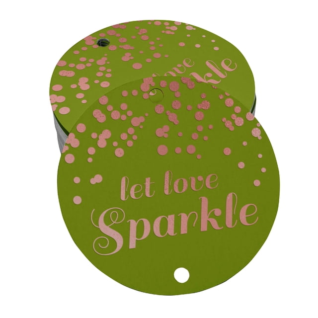 Inkdotpot Rose Gold Foil Paper Hang Tags Let Love Sparkle Wedding Favor Tags 100 Pieces