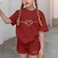 thumbnail image 4 of CYRBOKO Girls Outfit Sets, St.Patrick's Day Elastic Waist Short Sleeve Casual Two-piece Sets Red Size 12-13 T, 4 of 6