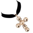 thumbnail image 4 of Colgante de cruz grande de aleación de oro Collar de gargantilla de negro Collar Hugo Collar colgante, 4 of 10
