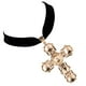 thumbnail image 4 of Colgante de cruz grande de aleación de oro Collar de gargantilla de negro Collar Hugo Collar colgante, 4 of 10