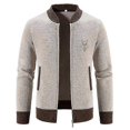 thumbnail image 1 of Mens Sweater Cardigan Full Zip Knitted Long Sleeve Sweaters Men Workout Outfits, 1 of 5