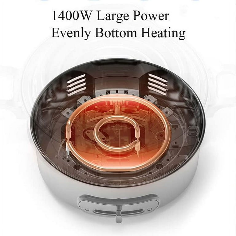 Joydeem 4 in 1 Multifunctional Cooking Pot Compact Hot Plate for Hot Pot Indoor Grill and Takoyaki Suitable for 3~5 People Multi Temperature Control