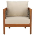 thumbnail image 3 of SAFAVIEH Amanda Acacia Wood Armchair, Natural/Taupe (Set of 2), 3 of 12