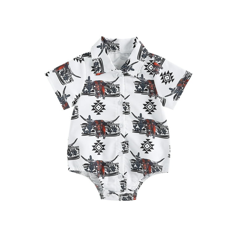 Western Baby Boy Clothes Toddler Boy Shirts Lapel Button Boho Country  Cowboy Dress Shirt Pocket Gentlemen Tee Tops - Walmart.Com