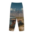 thumbnail image 3 of Lsque Deserted Classic Car Landscape Print Women's Pajama Pants, Lounge Pant - Comfortable Home Wear,Elastic Waistband, Stylish Design-Large, 3 of 9