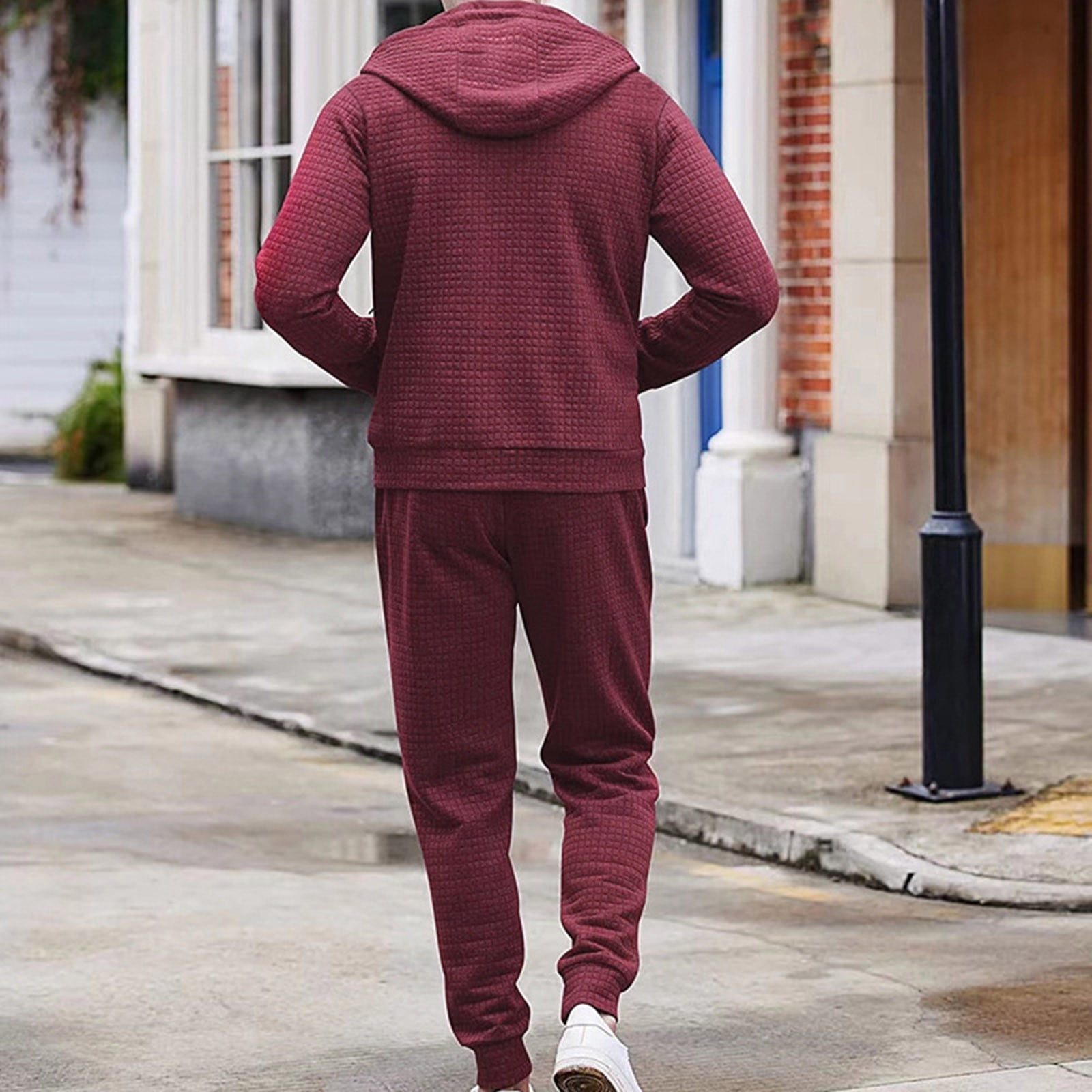 Men's Waffle Knit Sweatsuits 2 Piece Outfits Casual Long Sleeve Zipper Hooded Sweatshirt Jogger Pants Fall Winter Solid Loose Fit Tracksuit Sets - Walmart.com Men's Waffle Knit Sweatsuits 2 Piece Outfits Casual Long Sleeve Zipper Hooded Sweatshirt Jogger Pants Fall Winter Solid Loose Fit Tracksuit Sets - Walmart.com