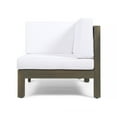 thumbnail image 3 of GDF Studio GDF Studio Keith Outdoor Acacia Wood Sectional Loveseat with Coffee Table, Gray and White, 3 of 8