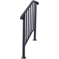 thumbnail image 4 of Handrails for Outdoor Steps, Fit 2 or 3 Steps Outdoor Stair Railing, Picket#2 Wrought Iron Handrail, Flexible Porch Railing, Black Transitional Handrails for Concrete Steps or Wooden Stairs, 4 of 9
