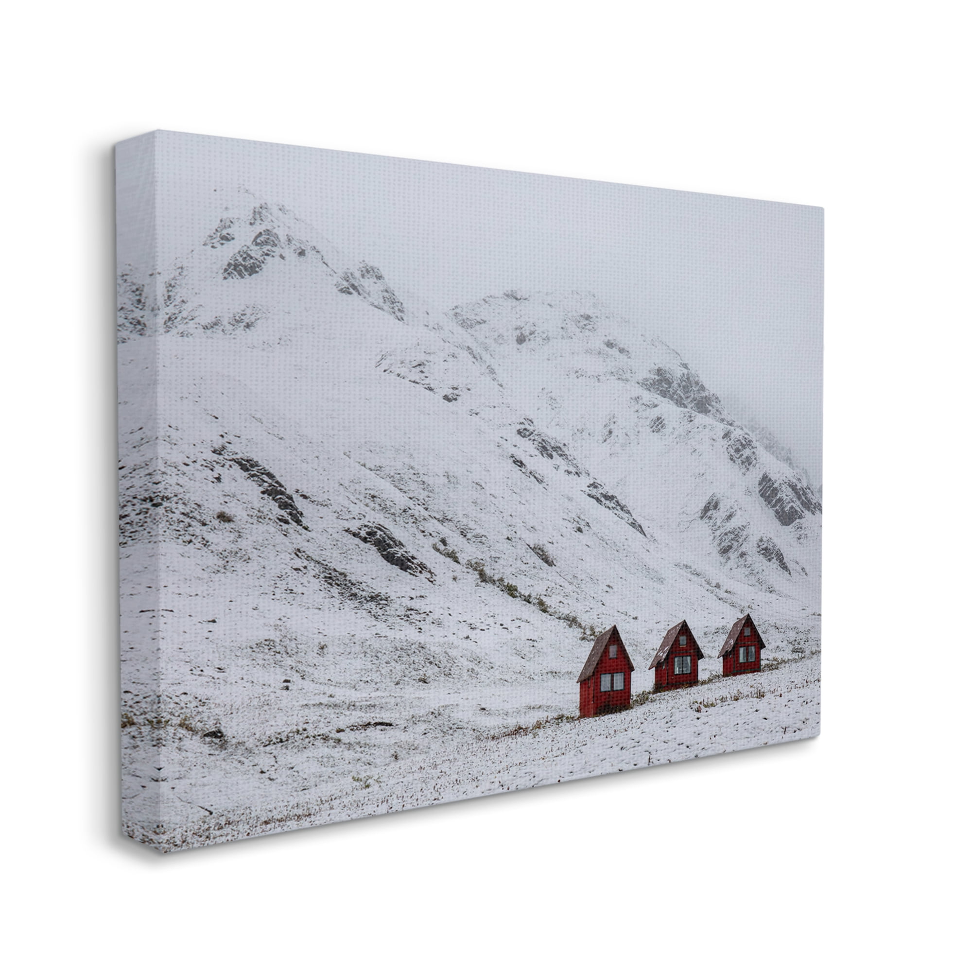 Stupell Industries Snowy Mountain Pass Landscape Photography Gallery Wrapped Canvas Art Print Wall Art, 48 x 36