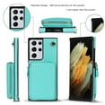 thumbnail image 3 of TECH CIRCLE For Galaxy S21 Wallet Case,Card Holder Phone Case for Women, Zipper PU Leather Purse Kickstand Folio Flip Case with Crossbody Strap for Samsung Galaxy S21 6.2" 2022,Mint, 3 of 7