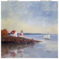 Outdoor Living and Style White and Blue Heading Home Outdoor Canvas Square Wall Art Decor 24" x 24"