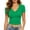 2-Mint Green, variant on Slim Fit T Shirts for Women Short Sleeve Top, Solid Color V Neck Stretch Casual Crop Base Layer Tee Tops for Summer Daily Wear Plus Size Available