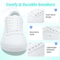 thumbnail image 3 of FUTINA women court Sneakers Comfortable Retro Tennis Sneakers Low Top Faux Leather walking Shoes(White US9), 3 of 5