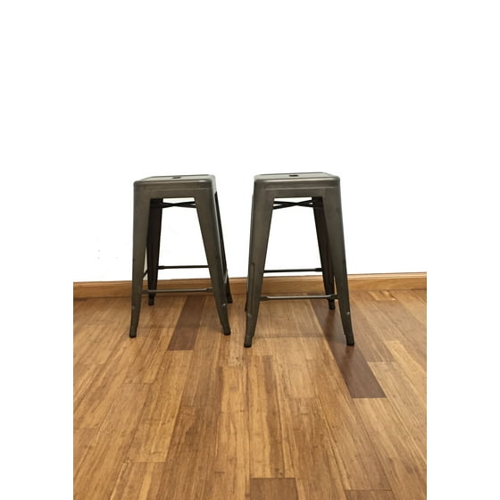 BTEXPERT® 24inch Industrial Antique Copper Distressed Metal Stackable Dining room Modern Steel