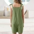thumbnail image 3 of Maean Girls Romper Sleeveless Adjustable Tie up Strap Summer Causal Short Jumpsuits with Pockets, 3 of 5