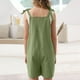 thumbnail image 3 of Odeerbi 5-14 Años Niñas Verano Algodón Lino Jumpsuit Camisola Romper Casual Correa Ajustable Overoles Peto Pantalones Cortos Con Bolsillos, 3 of 7