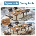 thumbnail image 3 of Outdoor Dining Set for 6, Extendable Wooden Table with Wicker Patio Chairs, 7-Piece Patio Outdoor Furniture Set for Deck, Garden, Backyard, Black, 3 of 9