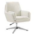 thumbnail image 1 of Bowery Hill Modern / Contemporary Metal Swivel Chair in White, 1 of 19