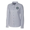 thumbnail image 2 of Women's-Cutter & Buck  Gray New York City FC Stretch Oxford Stripe Tri-Blend Long Sleeve Button-Up Shirt, 2 of 3